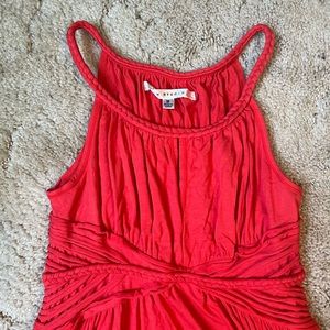 Max Studios Size Med Red Braided High Neck Jersey Maxi Dress
